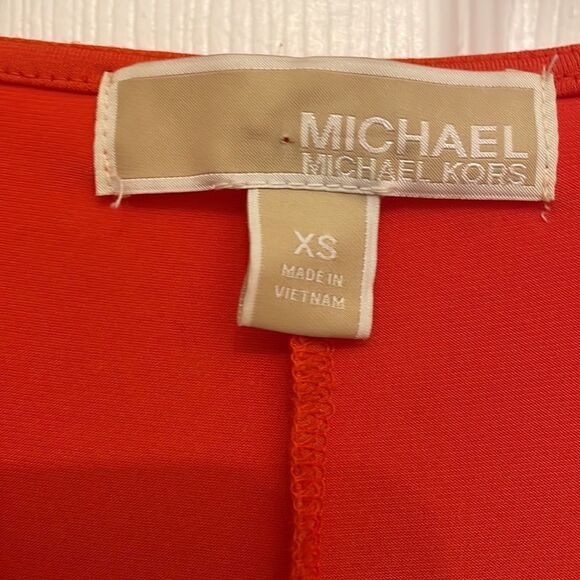 Michael Michael Kors Orange Sleeveless Knotted Waist Dress - Picture 2 of 7